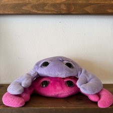 2pc Wishpets 2013 Droopy Crabby Plush Lot Pink Purple Large Eyes Bow 03707 Set picture