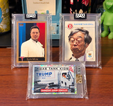 GAS Trading Cards Lot of 3 Elon Musk Satoshi Nakamoto Trump 048/100 Sealed picture