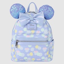 Loungefly Disney Minnie Mouse Exclusive Iridescent Sequin Ear Mini Backpack NWT picture