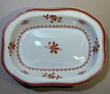 Vintage Spode Gloucester Red Oval Ceramic Vegetable Dish, 7”x9”, 1.5” deep picture