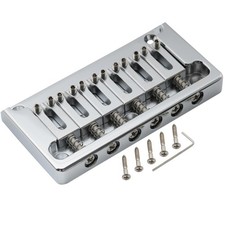 Musiclily Ultra Chrome Brass 52.5mm Fixed Hardtail Bridge For Strat Tele Guitar picture