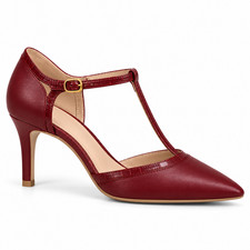 Giani Bernini Ammelia Pointed Toe T-Strap Pumps Scarlet Crush: Size  9.5M  NWT picture