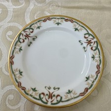 HAVILAND FRANCE LIMOGES SCHLEIGER #708 RIBBONS & BOWS GOLD TRIM bread PLATE picture