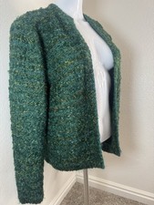 St. John Green and Yellow Textured Knit Cardigan Sweater Marie Gray Design picture