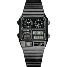 Citizen Record Label Ana-Digi Temp JG2105-93E Black Quartz JDM Watch New picture