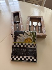 McKenzie Childs hosting bundle, cheese knife set/pie server/kitchen towel NWT picture