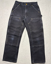 Carhartt Black Men's Loose Original Fit Canvas Work Pants. size 31x30 picture