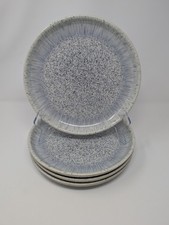 Set of 4 Denby England Halo Speckle Coupe Dinner Plates 10 inch picture