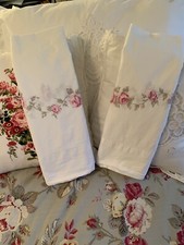 Rachel Ashwell Simply Shabby Chic King Pillowcases BLUSH BEAUTY Rose Hem RARE picture