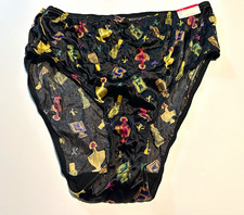 Cacique Sensual Curves Satin Hi-Cut Panties Plus 26/28 Black Multicolor picture