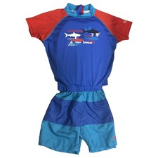 Speedo Toddler Boys Fish Floatation Suit Swim Trainer Polywog M/L picture