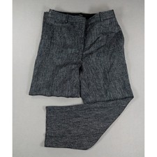 Theory Womens HW Straight Pant Herring Melange Gray  Linen Blend 6 Professional picture