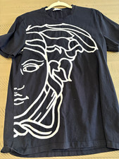 Versace Collection Medusa Logo Graphic Black Crew Neck Tee Short Sleeve L picture