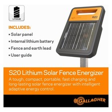 Gallagher S20 Solar Electric Fence Energizer for Livestock & Pets picture