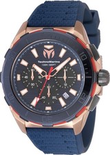Technomarine Seven Seas Men's 44mm Blue Navy Rose Gold Chrono Watch TM-725025 picture