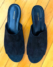 Mansur Gavriel Black Suede Slide Sandals Open Toe Slip On EU 39 US 8.5 picture
