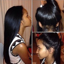 Light Yaki Straight Brazilian Human Hair Full Lace Wigs Glueless Lace Front Wig picture