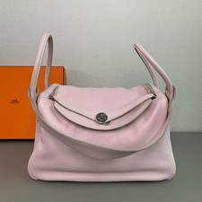AUTH Hermes Lindy34 Pink Swift Leather Palladium Hardware Shoulder Bag picture
