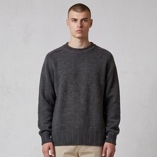 Vintage Gaeltarra Alpaca Wool Fisherman Sweater Knit Charcoal M Made Ireland picture