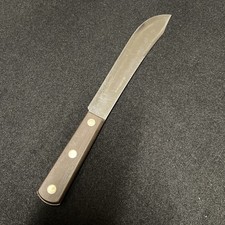 Vintage Cutco No. 32 Butcher Knife - 8” Blade Full Tang Wood Handle - 3 Rivets picture