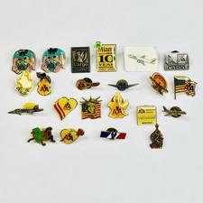Vintage American Airlines AA Enamel Pin Lot 22pc Airplane Cargo Holiday Employee picture