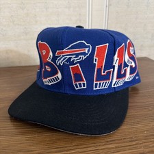 RARE Vintage 90s Buffalo Bills NFL Drew Pearson Graffiti SnapBack Hat Grail OSFA picture
