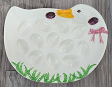 NEW - Vintage Treasure Craft Duck Goose Egg Ceramic Plate Tray USA MADE picture