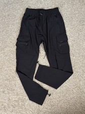 Represent 247 Pants Mens Small Black Technical Cargo Pants Nylon Stretch picture