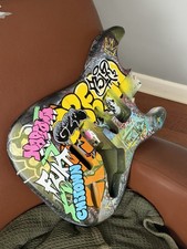 Guitar Body Custom Graffiti Hand Painting Service Colorful Unique picture