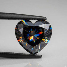 CERTIFIED 6.25 Ct Earth-Mined Natural Black Diamond Heart LOOSE VVS1/ 12.5 mm picture