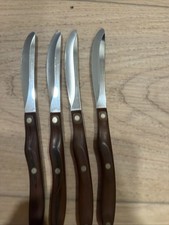 4 Cutco 59 straight edge Steak Knife  Brown Handle Fresh Factory Sharpened picture
