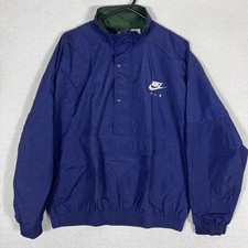 Vintage Nike Air Windbreaker Mens Medium 90's 1/2 Button Front Pouch Pocket picture