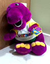 VINTAGE DAKIN LYONS BARNEY OPEN MOUTH BARNEY T-SHIRT STUFFED PLUSH 1992  new tag picture