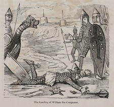 William the Conqueror Departing for France 1087 Comic History England 1847 Leech picture