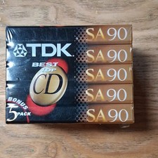 TDK SA90 High Bias Cassettes 5 Pack Brand NEW SEALED picture
