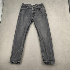 Zara Jeans Mens 34 Gray Denim 5-Pockets Streetwear Casual Mid Rise Straight Leg picture