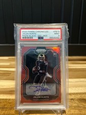 2020 Chronicles Jalen Hurts Rookie (RC) Prizm Black Signatures Red /99- PSA 9 picture