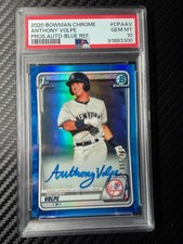 2020 Bowman Chrome Prospect Auto Blue Refractor /150 Anthony Volpe PSA 10 picture