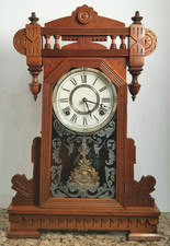 Antique W.M.L. Gilbert Kitchen Mantel Clock 8-Day, Time/Strike, Key-wind picture