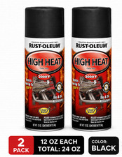 Rust-Oleum Automotive High Heat Spray Paint Flat Black 12 oz 2 Pack 248903 picture
