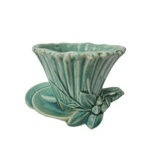 Vintage McCoy Green Floral Wall Planter Ceramic Art Pottery USA MCM Decor picture