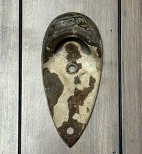 Vintage 1930s Pepsi Cola Double Dot Teardrop Wall Bottle Opener Vaughan Patina picture