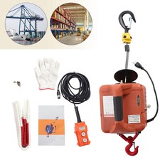 110V Portable Electric Hoist Winch Engine Crane Lifting wired Remote 1100lbs picture