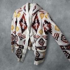 No Boundaries Southwestern Sherpa Hooded Cardigan Women’s M picture