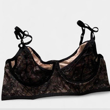 Torrid Curve Body 42C Underwire Bra Black Sheer Mesh Floral, Adjustable size 2 picture