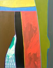 Abstract Landscape painting, Provence inspired, signed by artist, 30 x 24 in picture