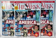 (3) THREE The Week Junior  Magazine US 2026 ALL ABOUT AMERICA commemorative ed. picture