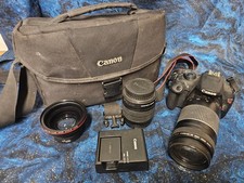 Canon EOS Rebel T5 Digital Camera w EFS 18-55mm 75-300mm Lenses Battery Charger picture