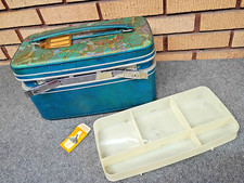 Samsonite FASHIONAIRE 1960s Vintage Hard Vanity Train Case Floral KEY Tray OldOS picture