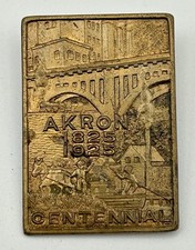 Rare Antique Akron Centennial Pin 1825-1925 The Excelsior Stamp Works Co, Ohio picture